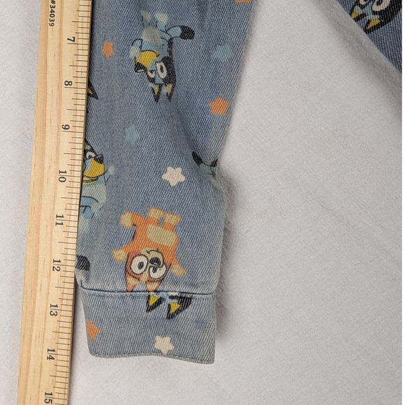 Bluey Kids Denim Jacket Bluey & Bingo All Over Print Size 3T - Picture 6 of 10